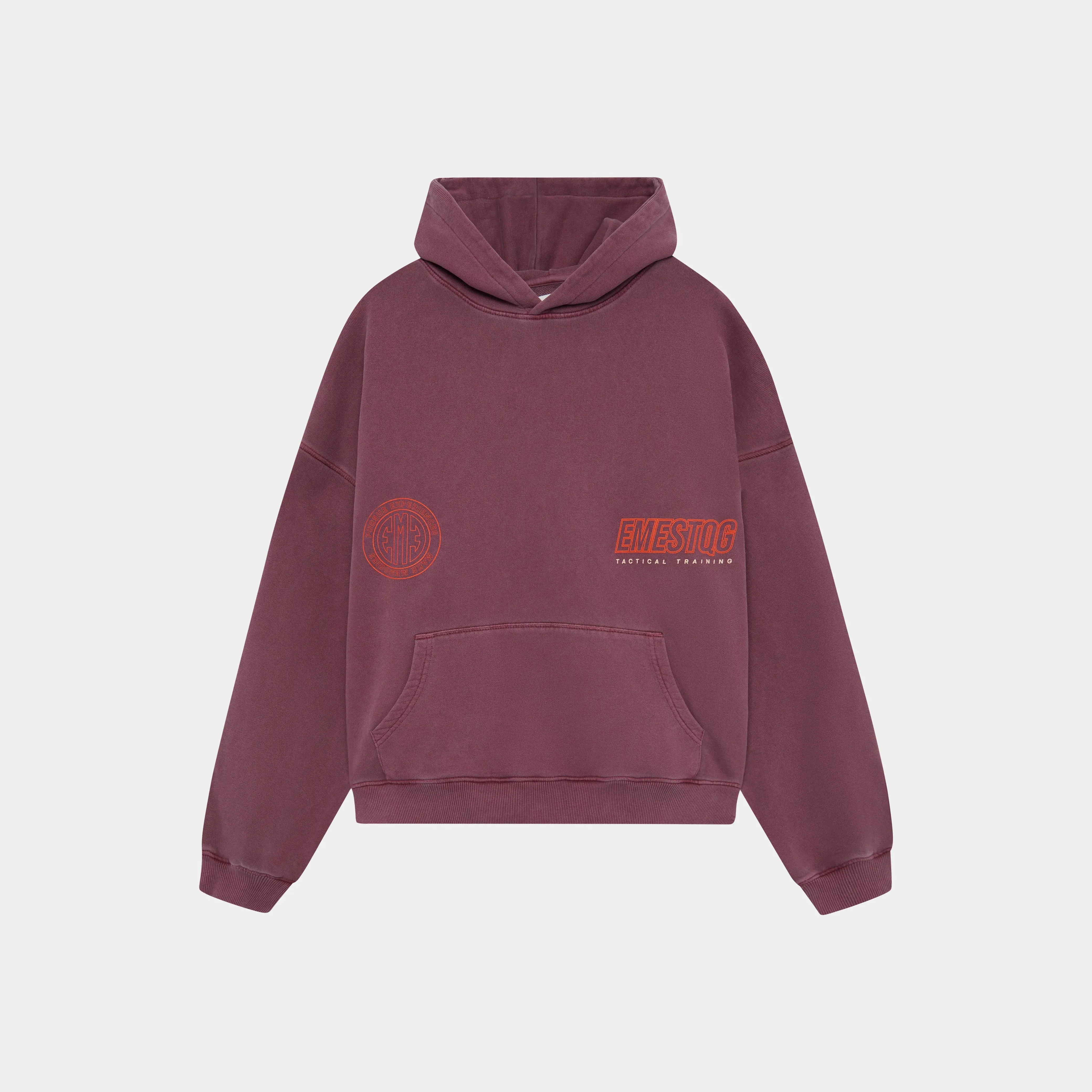 Tatter Merlot Oversized Hoodie