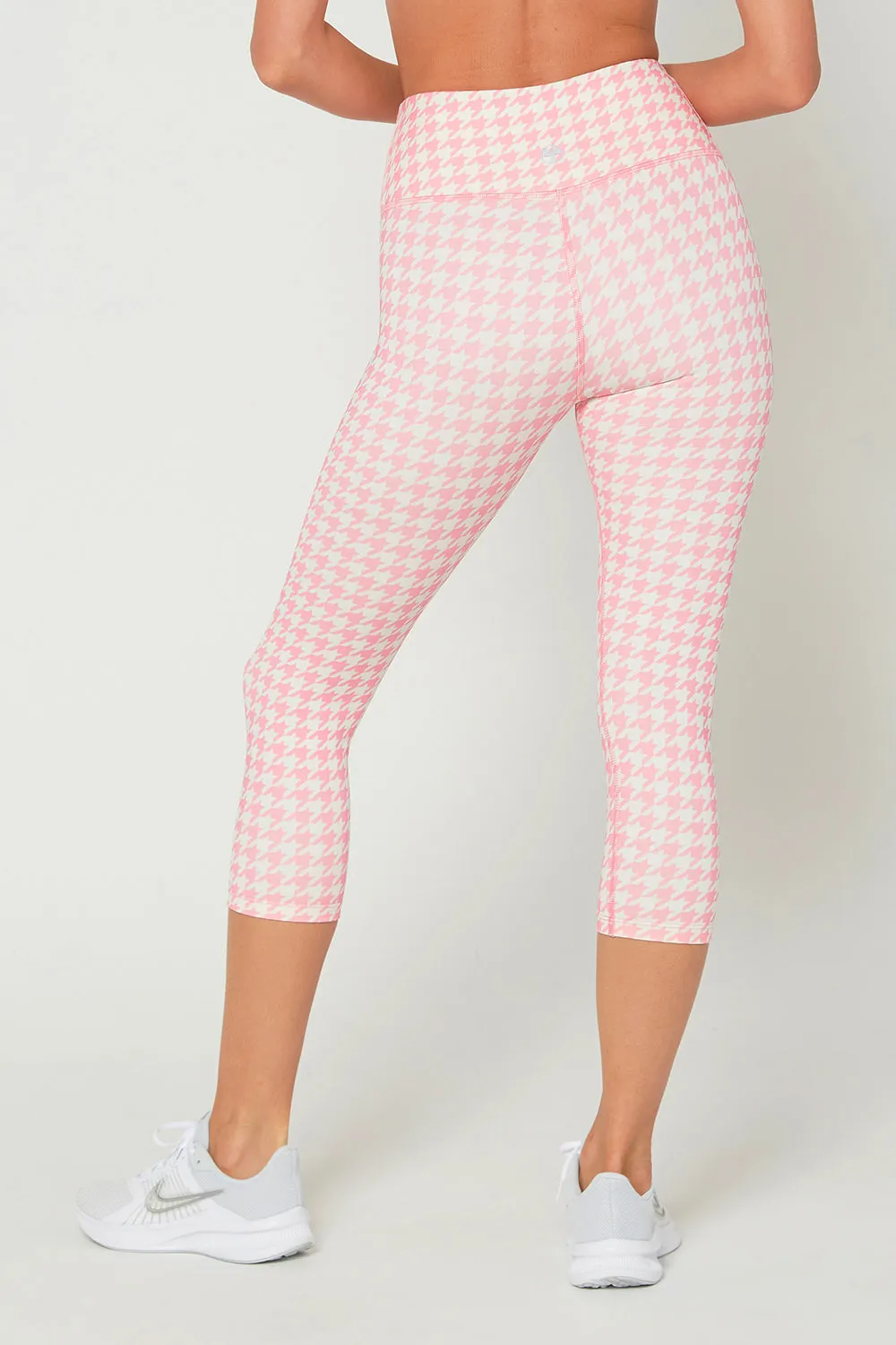 Think Pink Houndstooth Cropped Leggings