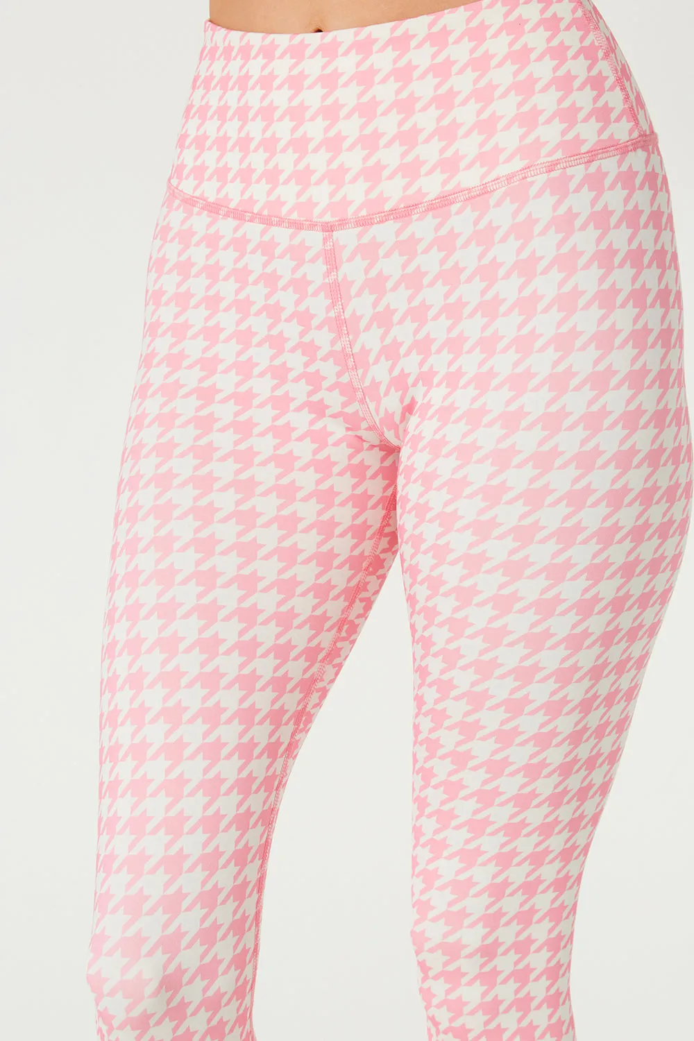 Think Pink Houndstooth Cropped Leggings