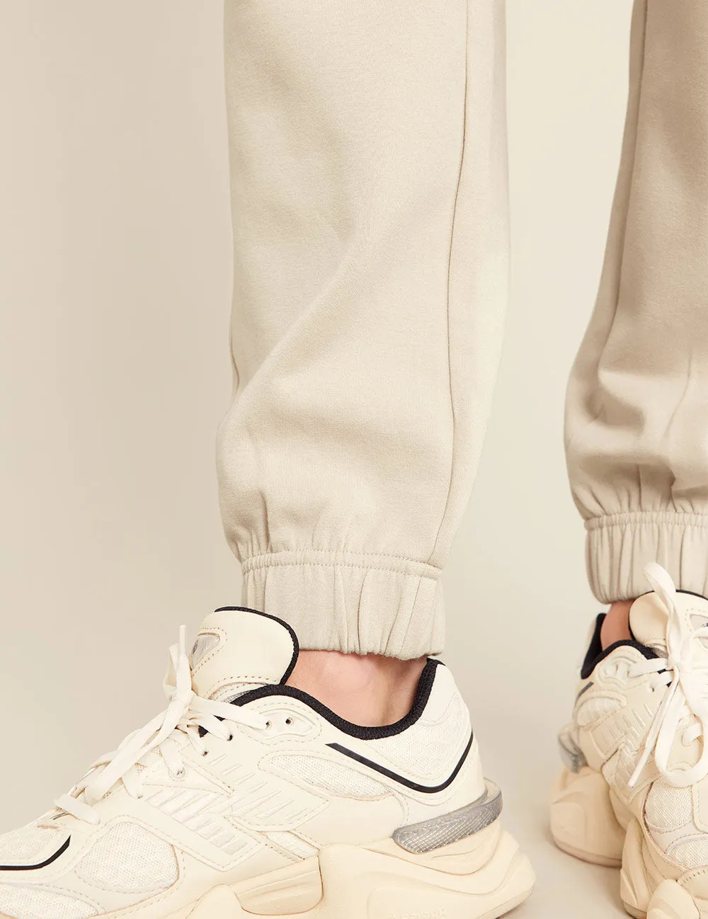 Unisex Cuffed Sweat Pants - Sand