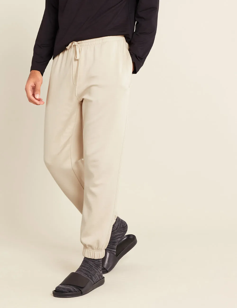 Unisex Cuffed Sweat Pants - Sand