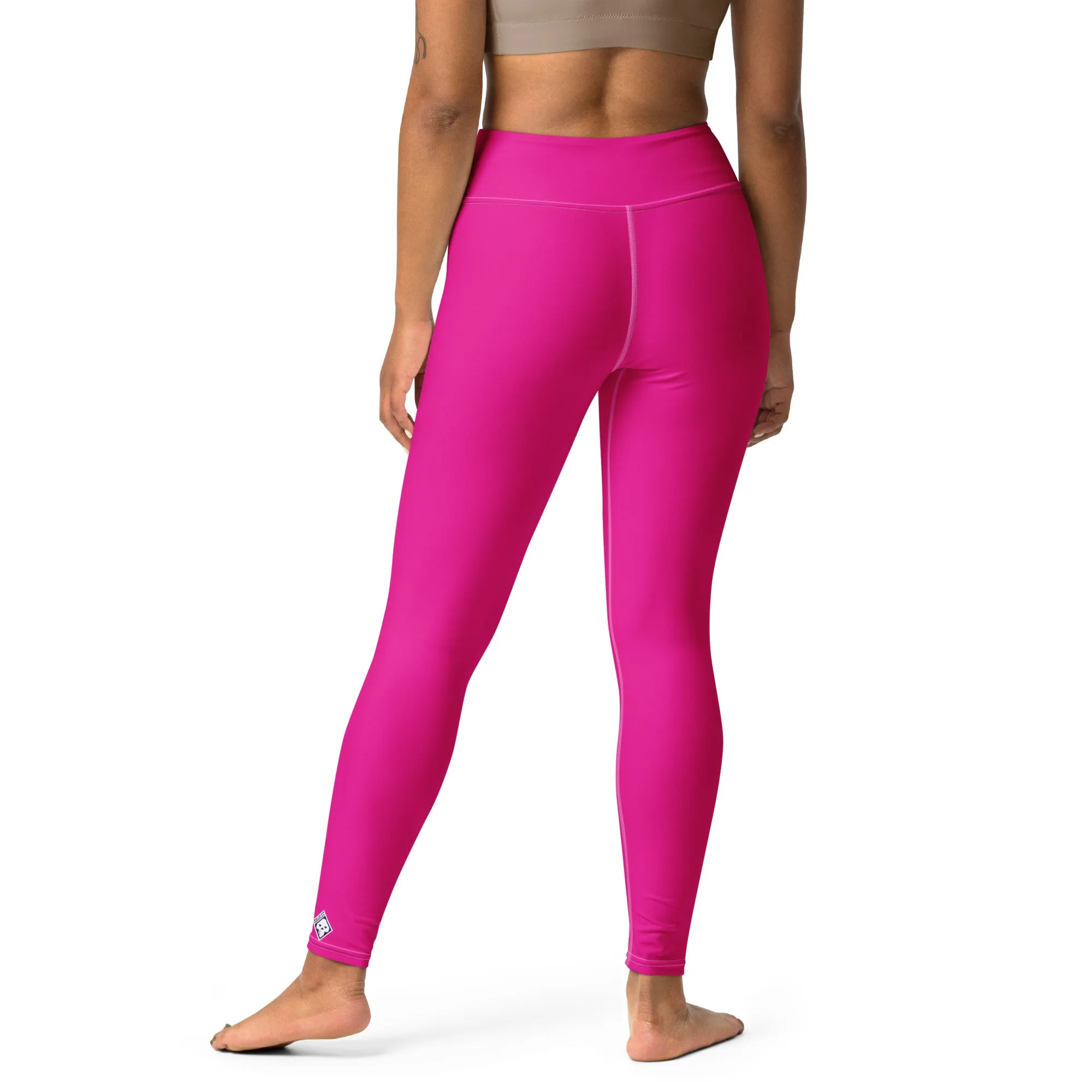 Versatile Style: Women's Solid Color Workout Yoga Pants - Hollywood Cerise