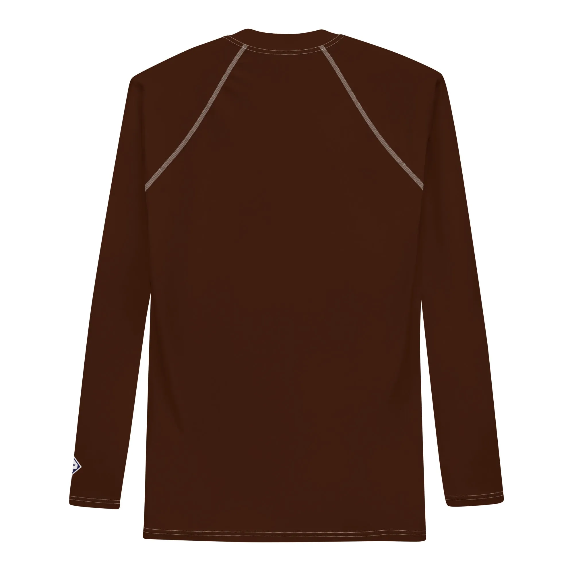 Versatile Vibes: Men's Solid Color Long Sleeve Rash Guard - Chocolate