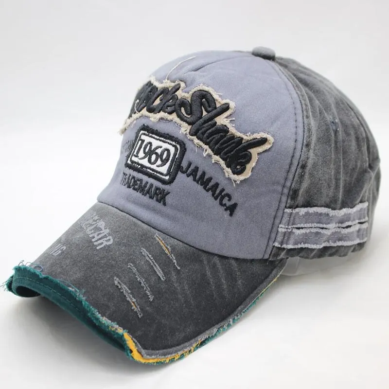 Vintage Washed Denim Cotton Sports Baseball Cap for Women and Men