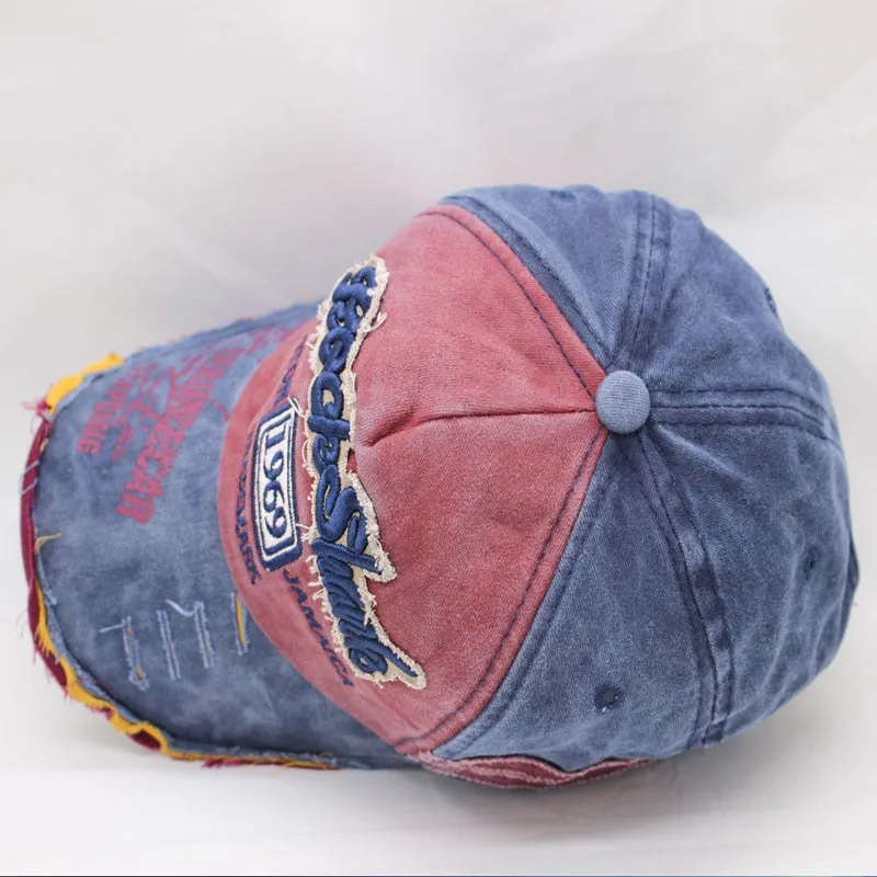 Vintage Washed Denim Cotton Sports Baseball Cap for Women and Men