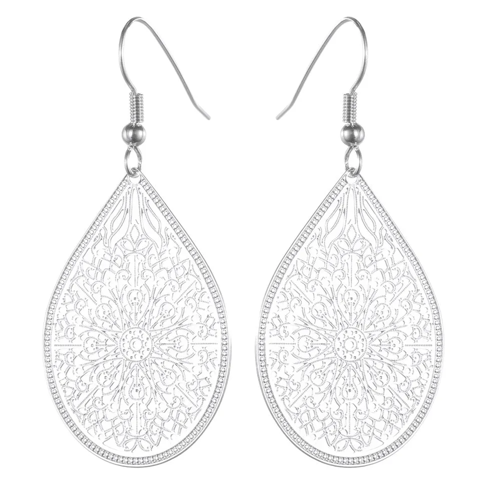 Women's Fashion BOHO Filigree Drop Earring