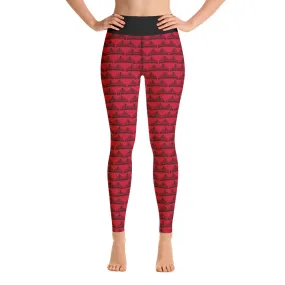 Yoga Leggings Red And Black